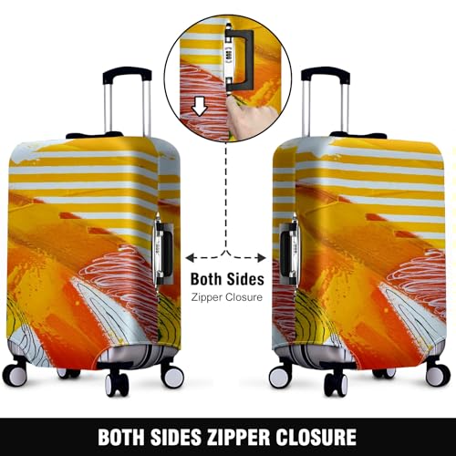 Travel Luggage Cover Suitcase Protector Scratch-Resistant Fit Not Included Suitcase Yellow Red And White Abstract Painting S-19-21in2