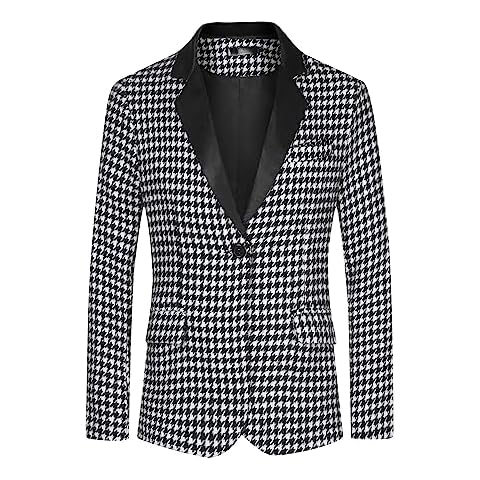 Lars Amadeus Houndstooth Slim Fit Blazer Cover