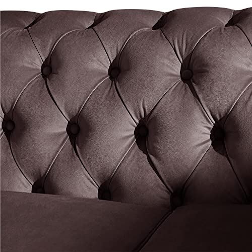 Image of Supernal 3 Seater Sofa Set with Brass Legs Perfect Gives Luxurious Look for Home /Living Room /Office /Guest Room /Hotels /Lounge