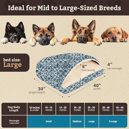 Image of Snoozer Rectangle Cozy Cave Dog Bed, Hooded Dog Bed, Ramey Oxford (L)