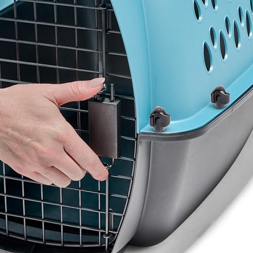 Petmate Fashion Vari Dog Kennel - Portable Crate for Pets 10-20 lbs - Airline-Friendly Pet Carrier - Durable Plastic Shell - For Home and Travel - Made in USA - 24 Inches - Light Blue | Airline friendly travel crate, durable plastic shell, secure carrier for home and trips, made in USA, easy to clean design - Image 5
