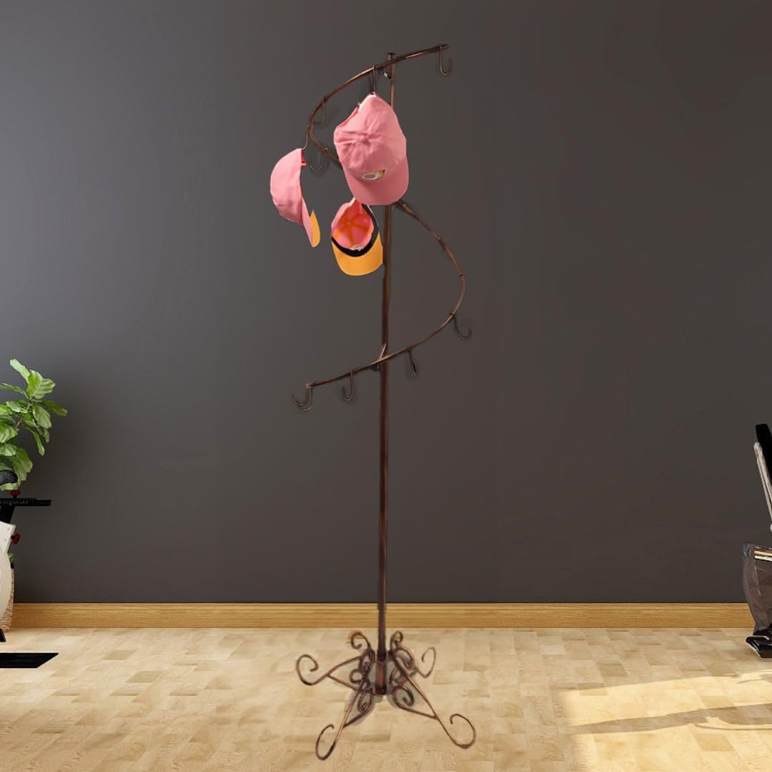 SSWBasics Boutique Cobblestone Spiral Purse Rack Stand - (6'H x 17" W) - Sleek and Stylish Handbag Display Tree - Sturdy and Durable Floor Rack for Space Saving Organization