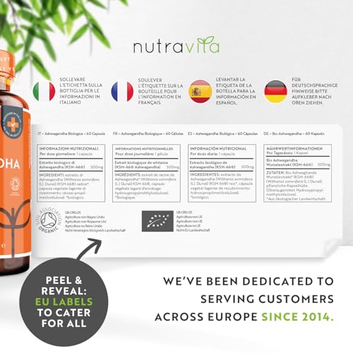 Nutravita Organic Ashwagandha KSM-66® with 5% Withanolides - Vegan Friendly with The Highest Concentration Most Bioavailable Full-Spectrum Root Powder for Immune Support - Made in The UK - Image 5