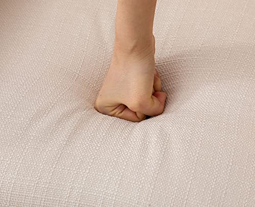 Vescasa Linen Upholstered Dining Chairs With Arms Set Of 2, Mid Century Modern Padded Kitchen Chairs With Black Metal Frame For Restaurant, Dining Room, Cream #TOP6