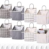Boao 8 Packs Wall Hanging Storage Bag, Wall Storage Organizer Bags with Hooks, over the Door Hanging Basket for Dormitory Bathroom Bedroom, Living Room Kitchen(Cute Color)