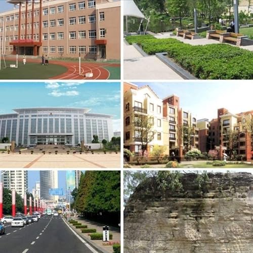 PLMNBQWE Großer Abfalleimer für den Außenbereich mit runder Mülltonne aus Stahl für den Garten. Stilvolles Design mit Holzstreifen. Robuster Standmülleimer zur Müllentsorgung – Bild 4