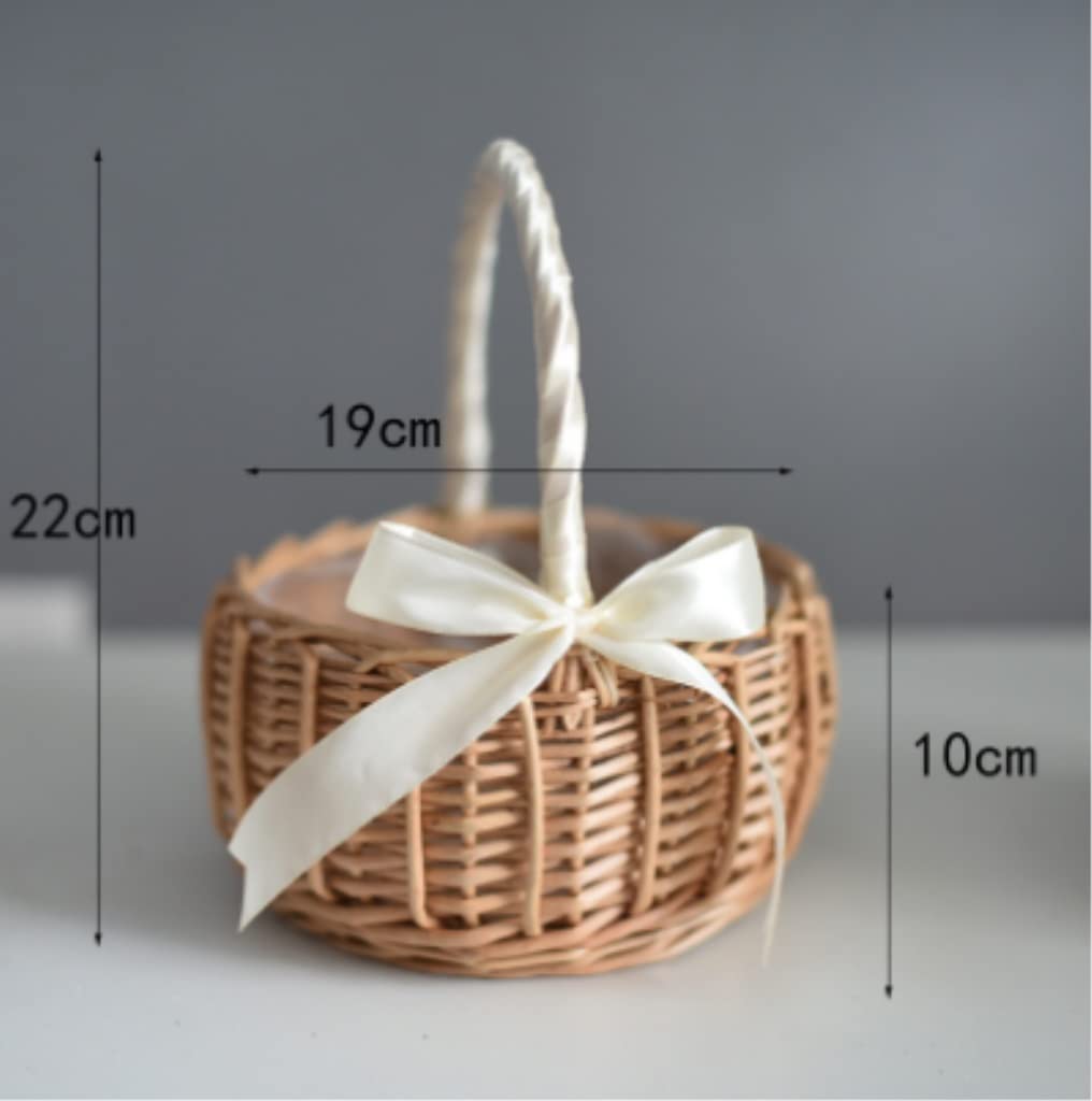 Kosz Piknikowy Na Kemping Tkany Kosz Na Kwiaty Ręczny Kosz Kosz Piknikowy Ślubny Dekoracyjny Kosz Na Prezent(15 * 8 * 19cm)