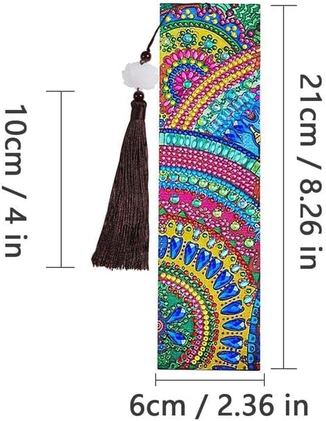 Miniatura 2 de Marcapáginas de pintura de diamante 5D con puntos de perforación completa, kit de arte de diamantes para adultos, pintados por números (paquete de 3