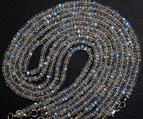 Pierre de lune arc-en-ciel en perles rondelles lisses 4.5mm LKBEADS pour joaillerie fine