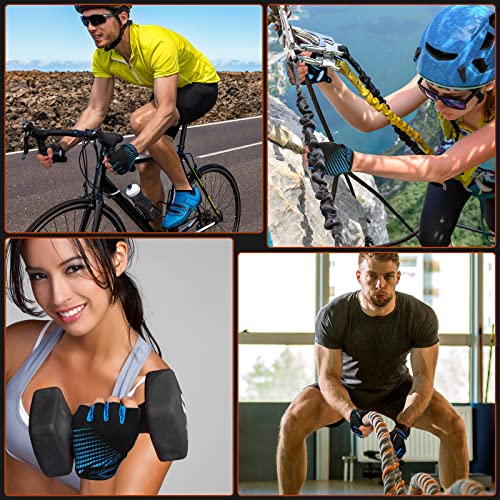 JTENG MTB Handschuhe,Halbfinger Sommer Fahrradhandschuhe für Männer und Frauen,Stoßfestes GELAtmungsaktivBequemRutschfest Geeignet für Motorräder Fahrräder MTB Fitnessstudio (Blau, M)