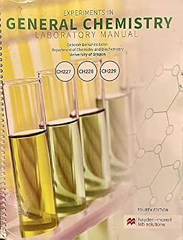 Spiral-bound Experiments in General Chemistry Laboratory Manual (CH 227/228/229 University of Oregon) 4th edition Book