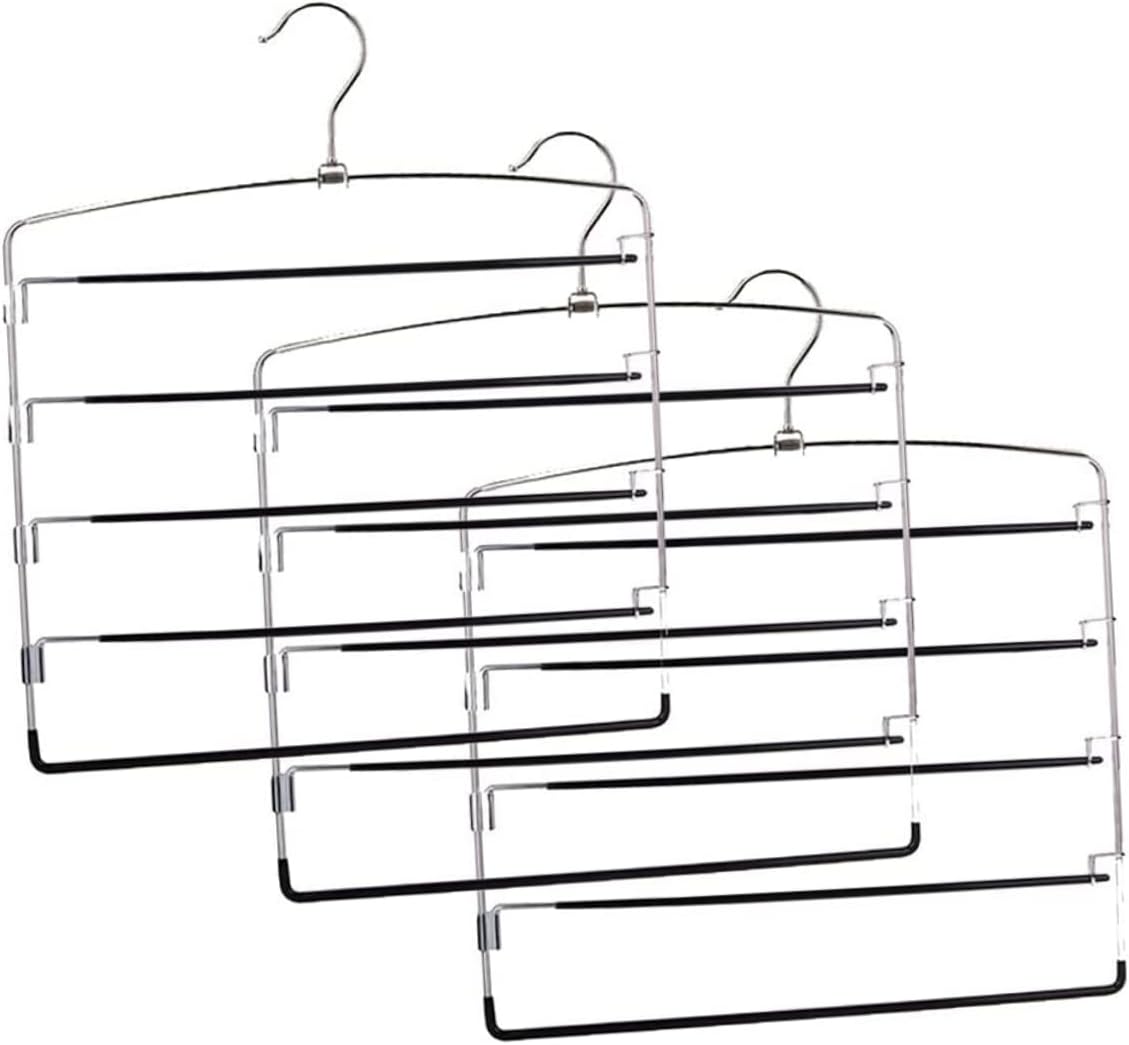 VALICLUD 3pcs Metal Pants Hangers Multi Skirt Organizer Closet Space Saver for Home Bedroom Wardrobe
