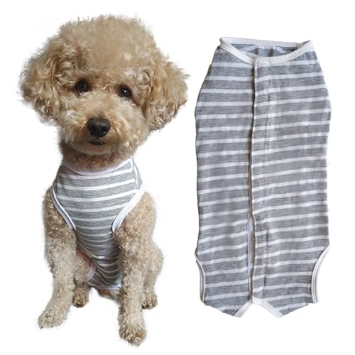 Kukaster Pet Hundebody Nach Op Hündin, Op Body Hund, Rüde Kastration Wundschutzanzüge für Hund, Nylonschnalle für Haarausfall, Allergien, Rasur, red dot + red Stripe, XL