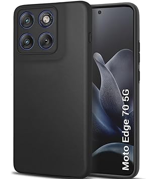 HYPER Back Cover Case for Motorola Edge 70 5G | Matte Soft Silicon Flexible | Camera Bump Protection | All Side Shock Proof Rubberised Back Case Cover for Motorola Edge 70 5G (Black)