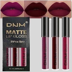 evpct 3Pcs Dark Red Purple Plum Matte Liquid Lipstick Sets for Women Matte Lip Stain Long Lasting Waterproof, Burgundy Blood Blue Red lipstick, Black Cherry Maroon Gothic 24 Hours Magic Lipsticks