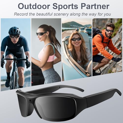 Image of Camera Sunglasses Sports Action Smart Glasses Cam 1080P Video Camera Glasses UV Protection Polarized Lens Support Photos /Videos Recording mit 32GB Micro SD Card & Card Reader for Outdoor Activities