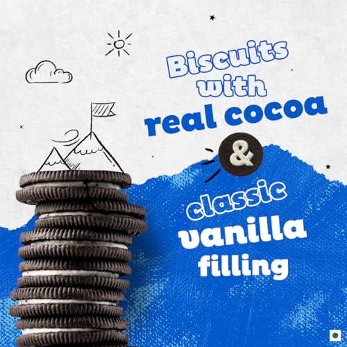 Image of Cadbury Oreo Vanilla Flavour Creme Sandwich Biscuit Family Pack, 275.55 g (Pack of 4)