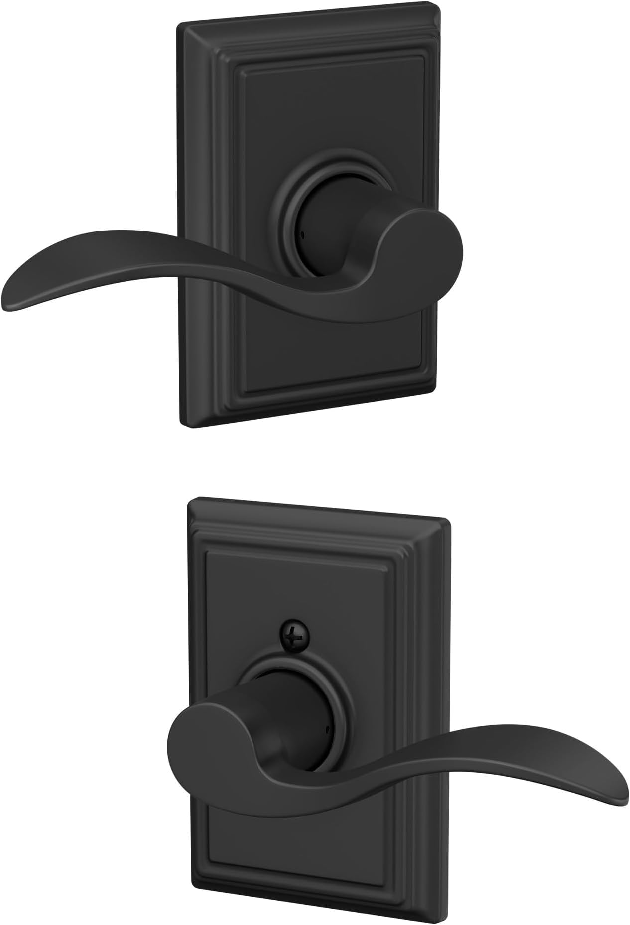 Schlage F10 Acc 622 ADD Accent Door Lever with Addison Trim, Hall &amp; Closet Passage Lock, Matte Black (Pack of 8)