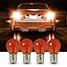 Tesnaao 10 PCS Car 1156 Turn Signal Light, P21W 1141 S25 Waterproof High Brightness Stable Filament Halogen Bulb, 12V 21W BA15S Single Contact Long Life Bulb Replacement, Universal for Cars (Amber)