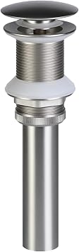 Bathroom Sink Drain Pop Up, Vessel Sink Pop Up Drain, Brushed Nickel Finish Without Overflow