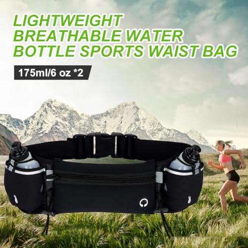 Flintronic Ceinture Running, Sac Banane Sport Belt avec 2 gourdes, Ceinture D’hydratation Réglable Homme Femme Smartphone Escalade Randonnée Voyage – vue 6