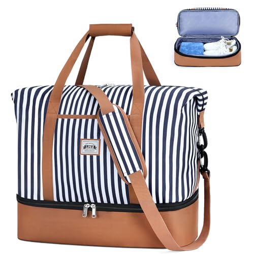 Lekespring Easyjet Handgepäck 45x36x20 Reisetasche Damen Handgepäck Tasche für Flugzeug, Sporttasche Klein Weekender Damen, Gestreift, 32L
