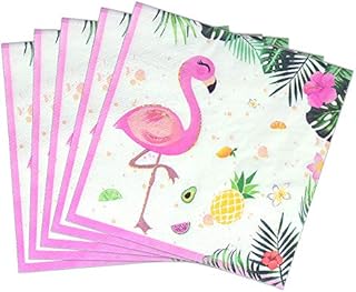 WERNNSAI Flamingo Party Supplies - 50PCS Disposable Dinner Party Luncheon Napkins Hawaiian Luau Tropical Themed Party Pink Paper Napkins for Baby Shower Birthday Wedding Pool Tea Party