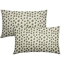 Sage Green Cream Pillow Covers 12x20 Set of 2 Boho Design Polka Dot Throw Pillows Modern Brush Strokes Print Decorative Outdoor Pillowcase Lumbar Cushion Cover Linen Pillow Case for Sofa Couch Bed