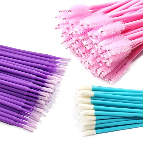 150 Stück Einweg-Mascara-Sticks, Lippenpinsel und Mikro-Applikator-Pinsel, 50 Augenbrauenpinsel + 50 Lippenpinsel + 50 Mikro-Applikator-Pinsel, Make-up-Schönheitswerkzeug-Set