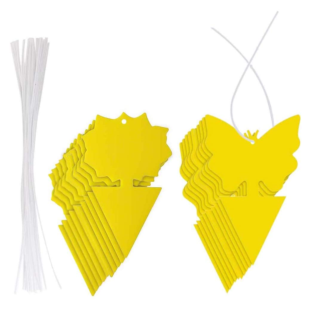 CTRLZS 20Pcs Sticky Trap,Fruit Fly and Gnat Trap Yellow Sticky Bug Traps for Indoor/Outdoor Use Insect Catcher for White Flies