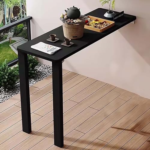 FAXJRU Mesa Plegable de Pared,Mesa Plegable de Hoja Abatible,Estante de Almacenamiento,Escritorio de Computadora Multifuncional,Cocina,Escritorio de Oficina En Casa(Black,80 * 40cm/31.5 * 15.8in)