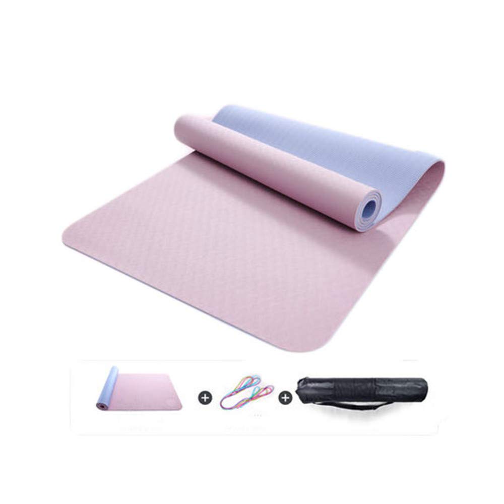 Tapis de yoga bicolore antidérapant avec sac pour gym à la maison