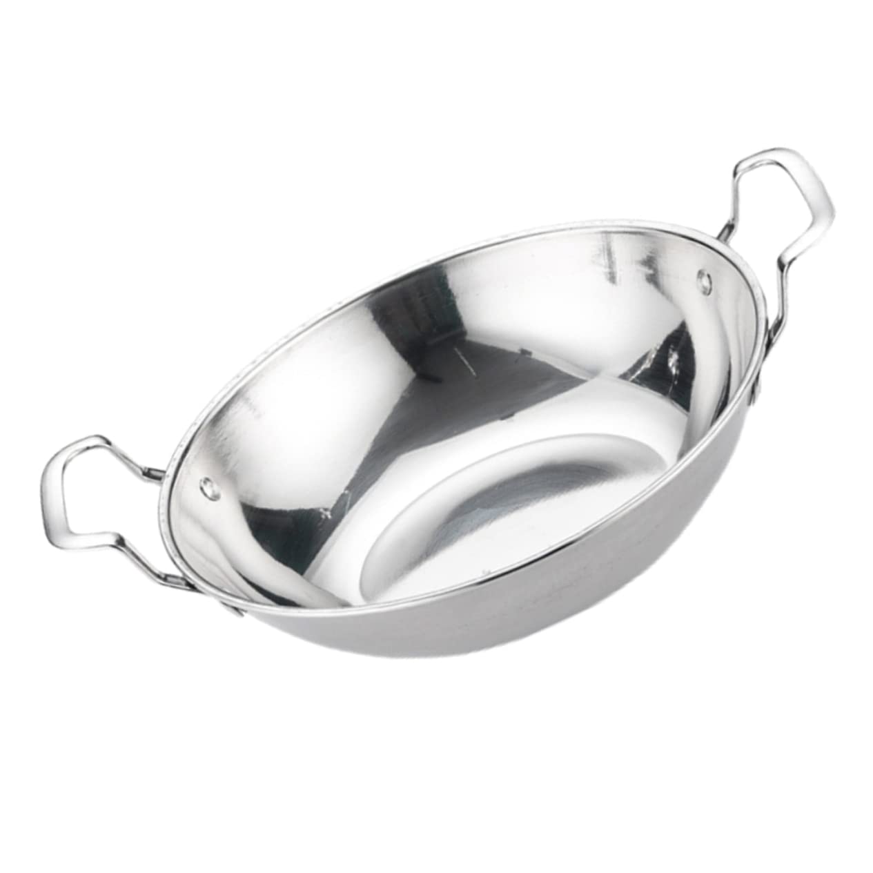 DECHOUS Stainless Steel Double Handle Cooking Pan Wear Resistant Fry Pan for Home Kitchen Restaurant for Induction Cooktops Rapid Heating Easy Cleaning Reusable Hot Pot