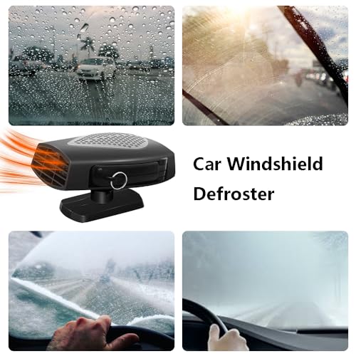 Tragbare Autoheizung, TOTMOX 12V 150W Auto Heizlüfter Frontscheibenheizung Defroster, Mini Heizung Fensterheizung, Windschutzscheibe Gebläse-Heizung-Entfroster, 2-in-1 Schnellheiz- und Kühllüfter