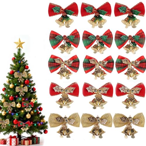 Zaewry Weihnachtsschleifen 20 Stück, Weihnachtsbaum Schleifen mit...