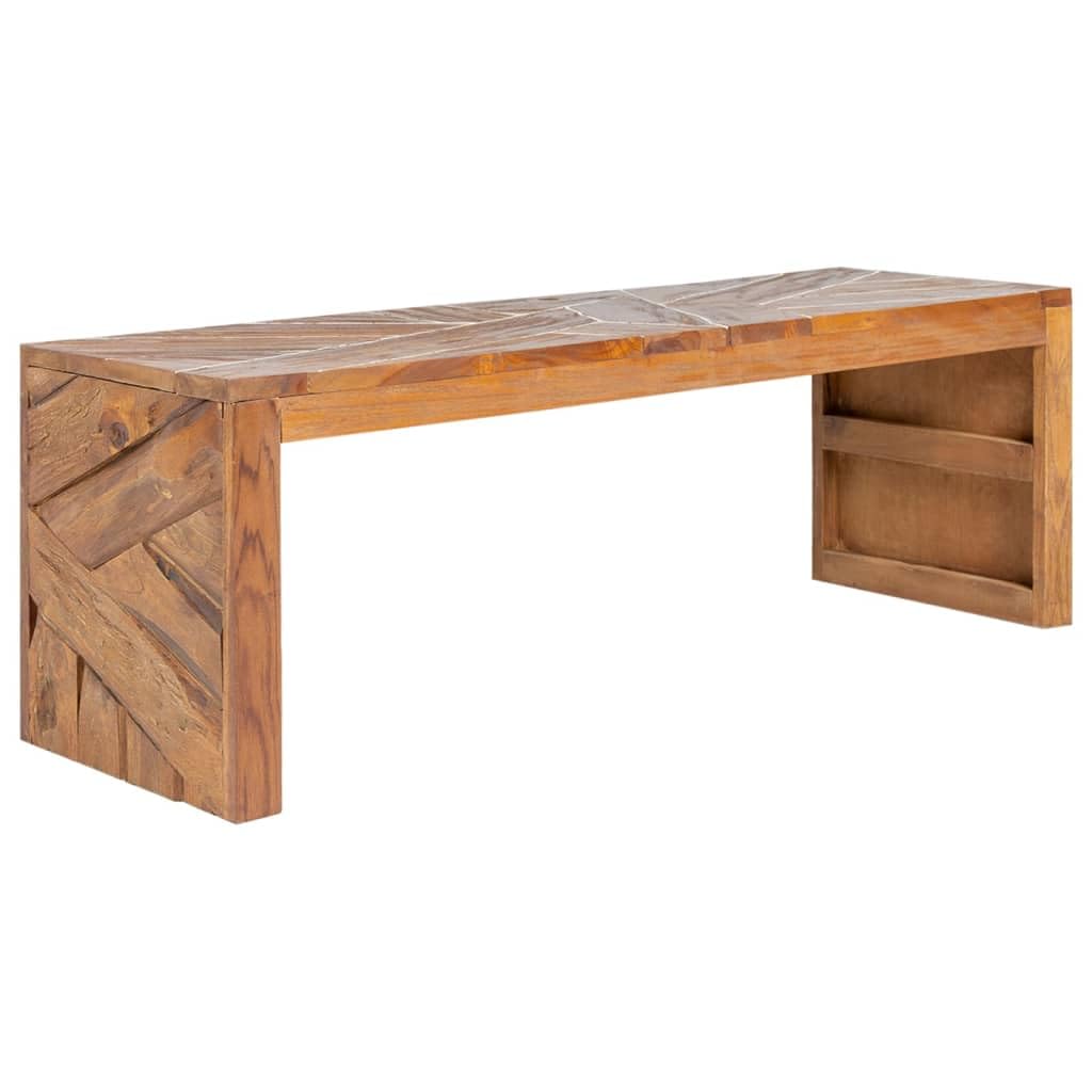 Meuble TV suspendu en teck massif 110x60x38 cm, buffet mural en bois brut