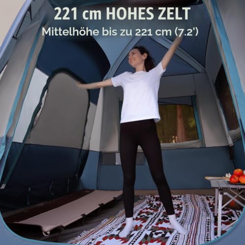 Portal Heckzelt 4-5 Personen 2 in 1 Auto Zelt Camping 2000mm wasserdicht Campingzelt mit Heckklappe für Camping, Outdoor, Hiking – Ansicht 6