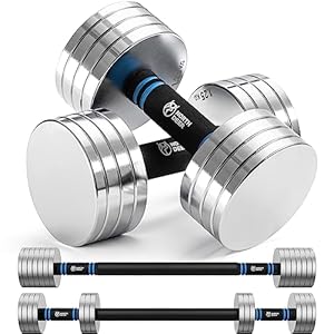 Northdeer Dumbbell Barbell Set 10kg Pair – 2.5kg 3kg 5kg 5.5kg 7.5kg 8kg 10kg – Adjustable Dumbbells V2.0 with Barbell Home Gym Workout
