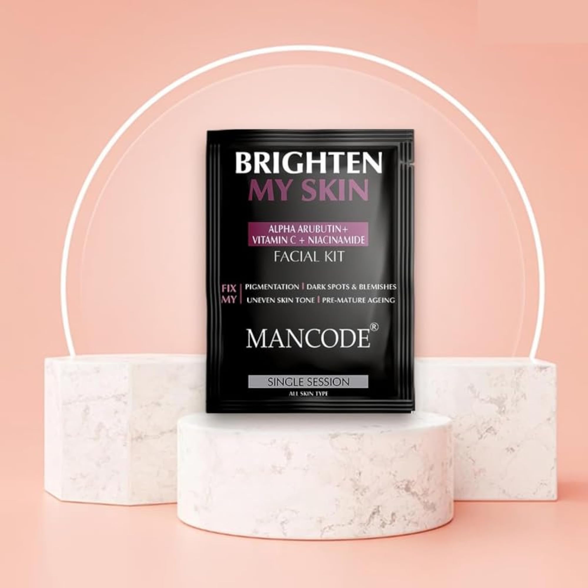 Mancode Brighten My Skin Facial Kit for Men, 58 g, Glowing Skin