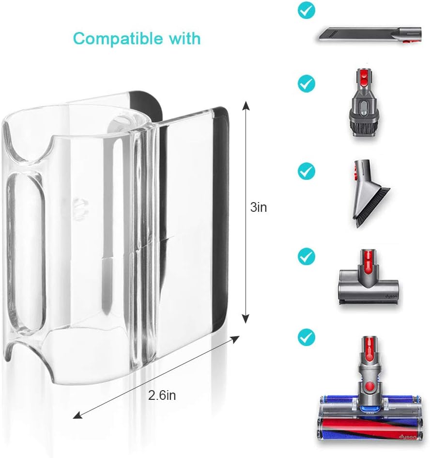 KEEPOW Accessory Holder Attachment Clip Compatible with Dyson V11 V10 V8 V7 Vacuum Cleaner with Roller Brush Key