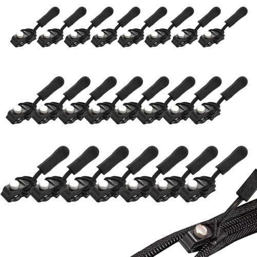 24pieses Zipp-er Re-Pair Kit,Universal Zipper Fixer Sliders Replacement, Universal Zipp-er Fixer for Jackets, Bags, Pants, Metal Zipper Pull Repair Parts