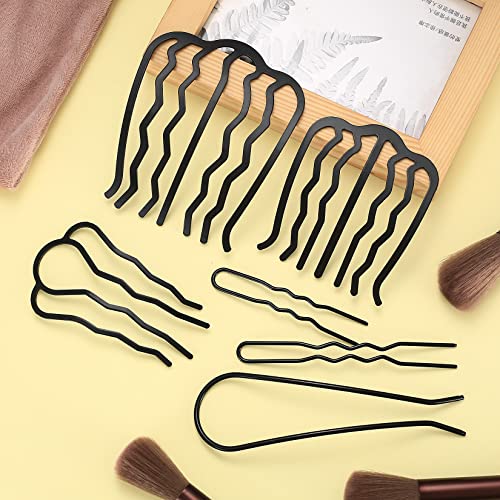 image for QOOSIKICC 12 Pcs Hair Side Combs, Hair Fork Clips, Hair Pins Combs, Fr