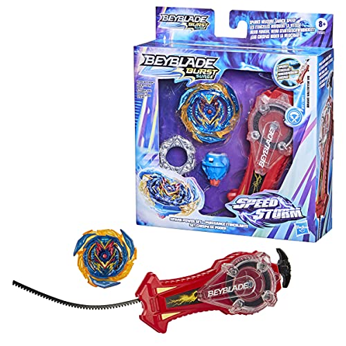Bey Blade Burst Surge Speedstorm Spark Power Set - Battle Game Set with Sparking Launcher and Right-Spin Battling Top Toy, Red