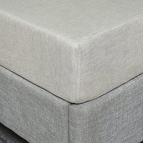 Pure Linen Fitted Sheet And Pure Linen Sheets Set Queen Size Natural Linen #TOP7
