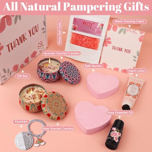 Thank You Gifts for Women, 9-Piece Rose Pamper Set – Luxury Relaxation Bath & Spa Hamper, Ideal Birthday Gift Box for Best Friend, Mum, Sister, Teacher, Unique Appreciation Presents(Thank You) - image 3