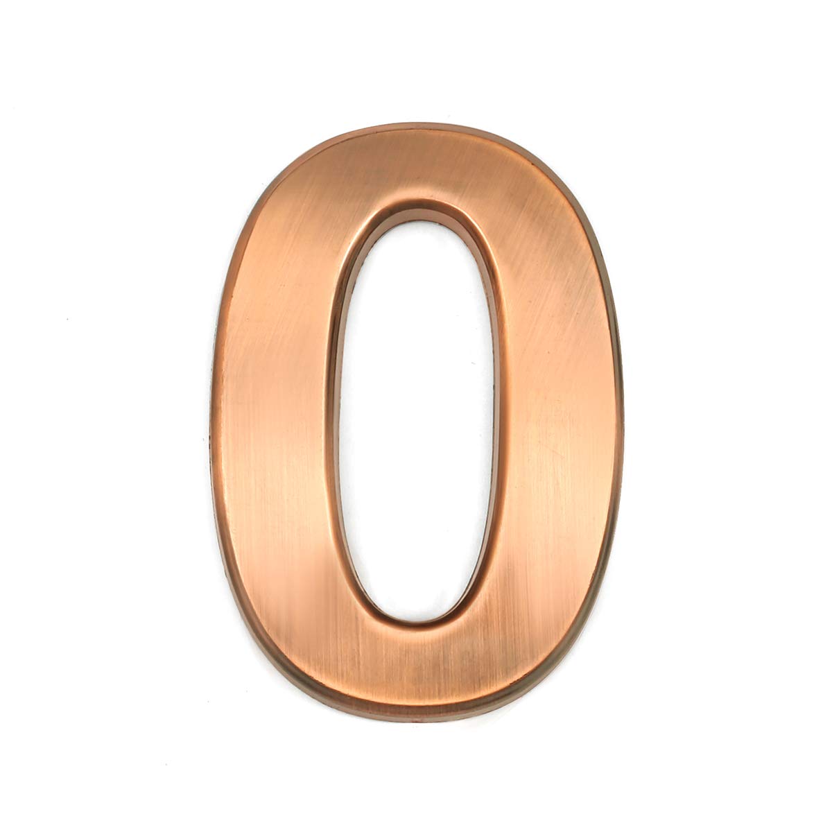 Barton House Number (0) 4" Inch Bronze ABS Plastic Outdoor Apartment Mailbox Door Street Address Self-Stick Hotel Floor Floating