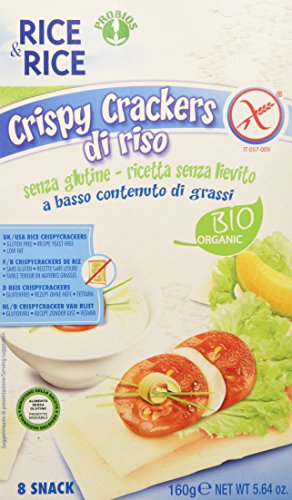 Probios Crispy Crackers Riso 8 Porzioni - 160 gr, Senza glutine