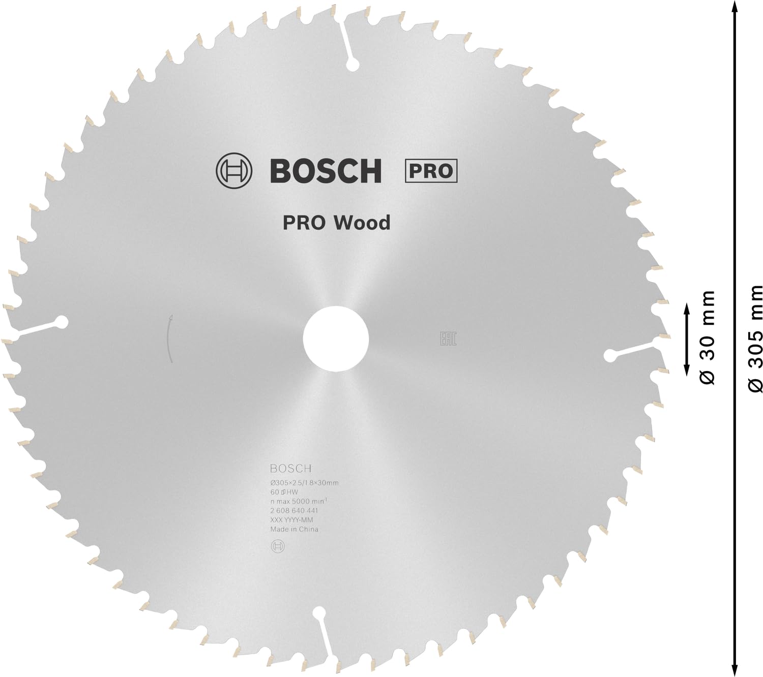 Bosch Professional 2 608 640 441 - Hoja de sierra circular Optiline Wood - 305 x 30 x 2,5 mm, 60 (pack de 1)