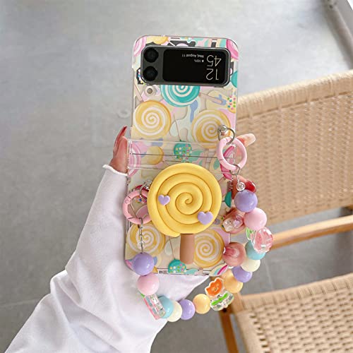Bracelet perles lollipop coque Samsung Galaxy Z Flip 3 4 étui transparent