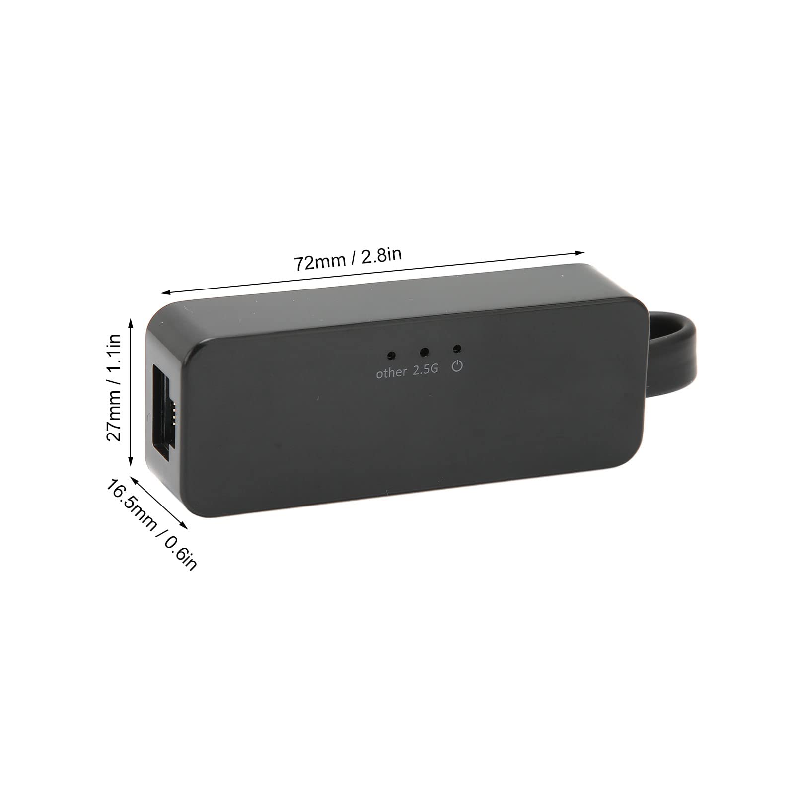 Adapter Ethernet, szybkość transmisji danych 10M/100M/1000M/2,5Gbps, wbudowany układ Rtl8156b, tryby half duplex i full duplex, USB 3.0 odpowiedni do pracy, podróży